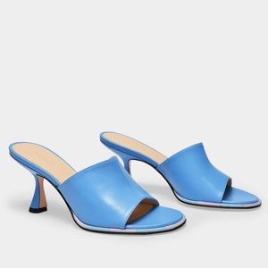 Rare brand New lambskin Wandler Mules Agnes en piel azul